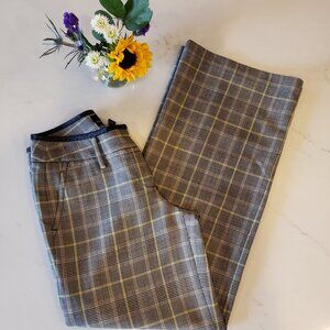 Plaid Lined wide leg dress pants